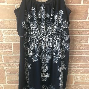 Navy blue spaghetti strap dress